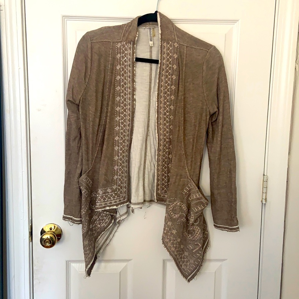 Tan embroidered cardigan!